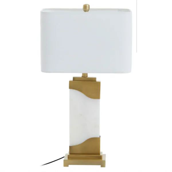 Boutique Marble Base Square Shade Contemporary Table Lamp