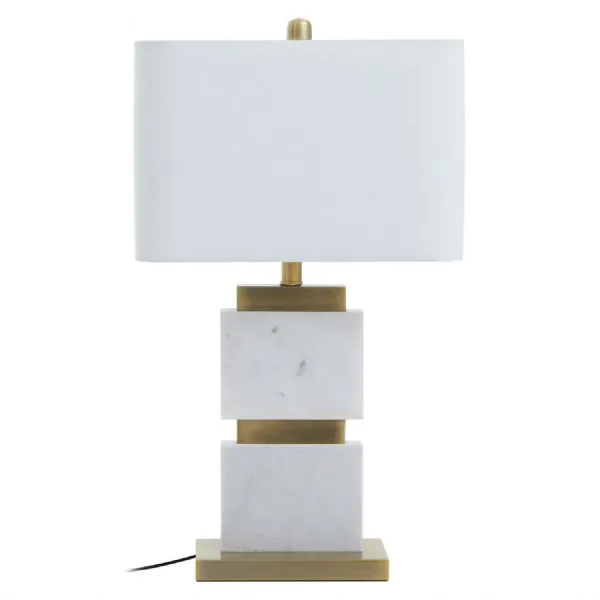 Contemporary Marble Pedestal Base Boutique Table Lamp