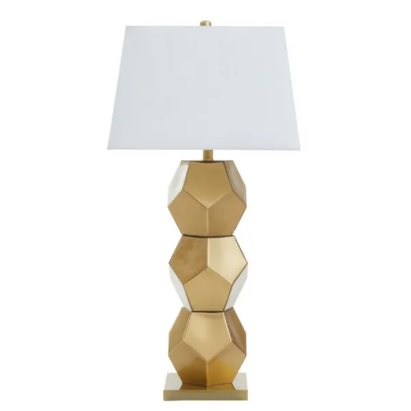 Boutique Contemporary Gold Base Ivory Shade Table Lamp