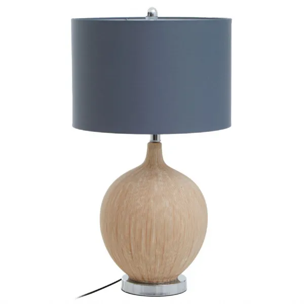 Contemporary Chrome Finish Grey Shade Table Lamp