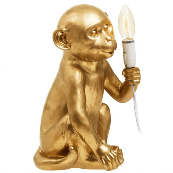 Boho Eclectic Gold Finish Monkey Lamp