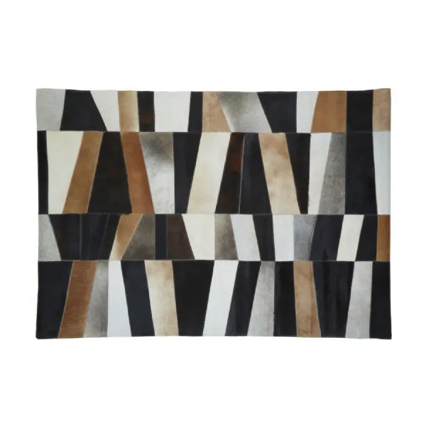 Large Abstract Patchwork Striped Rug