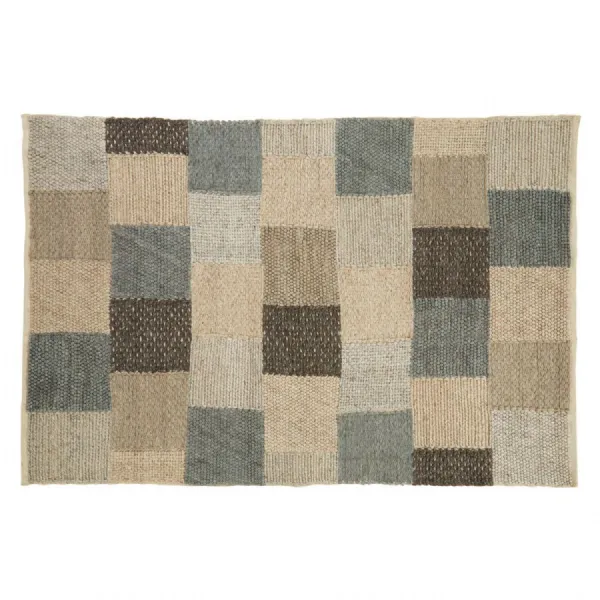 Textured Checkboard Design Rug