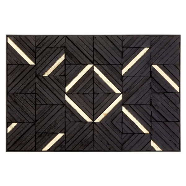3D Black And Gold Wood Wall Art