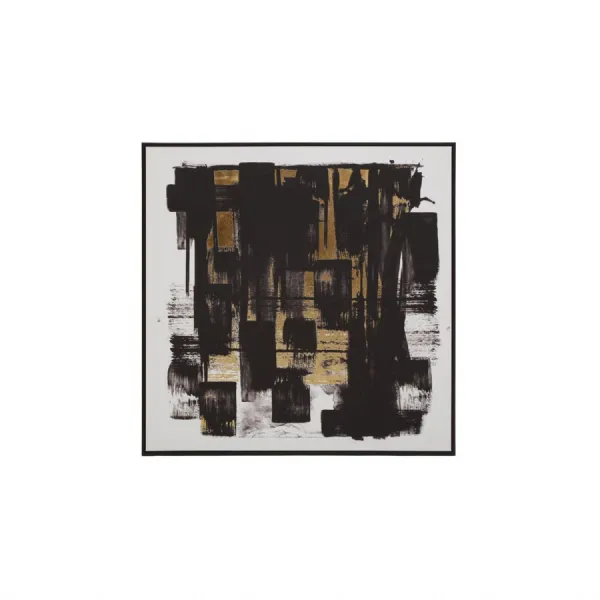 Abstract Square Black Strokes Artwork