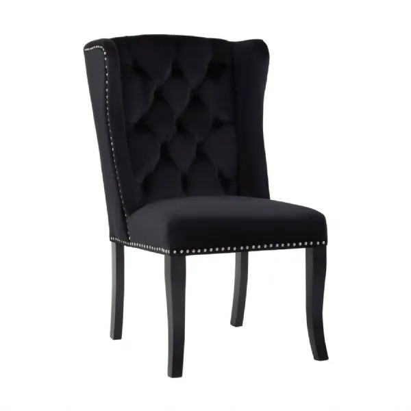 Stately Velvet Black Dining Chair