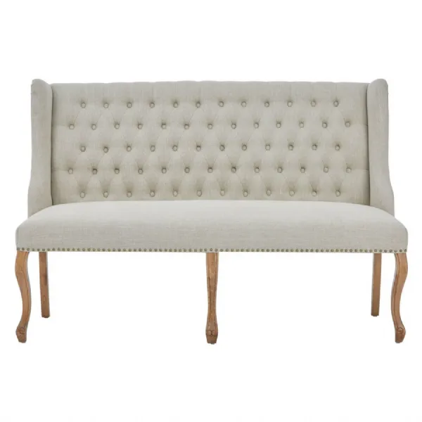 Boutique Hotel Natural Linen Bench