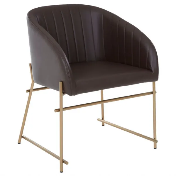 Classic Leather Tub Style Dining Chair
