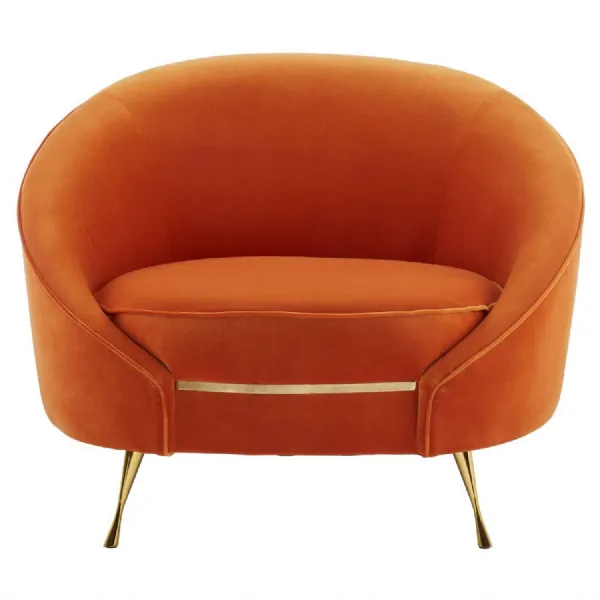 Urban Style Orange Velvet Armchair