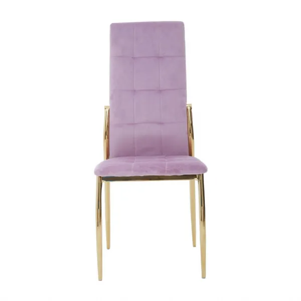 Contemporary Pink Velvet High Back Chair