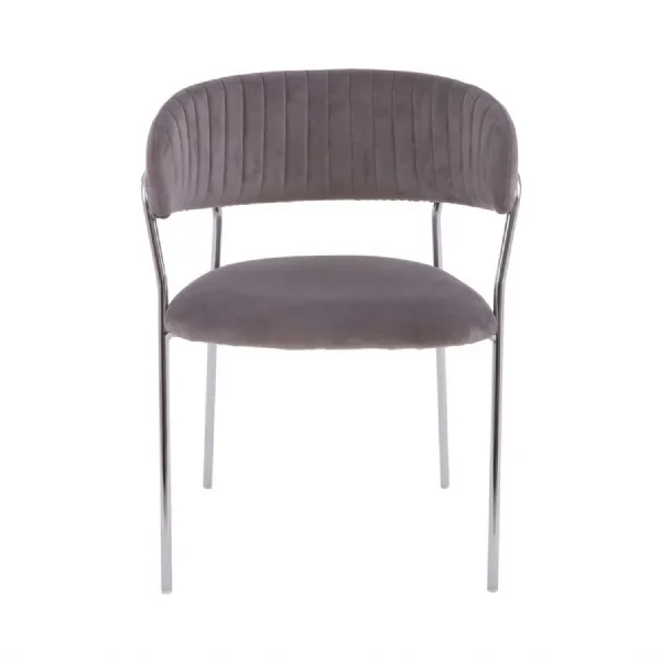 Modern Mink Chrome Finish Dining Chair