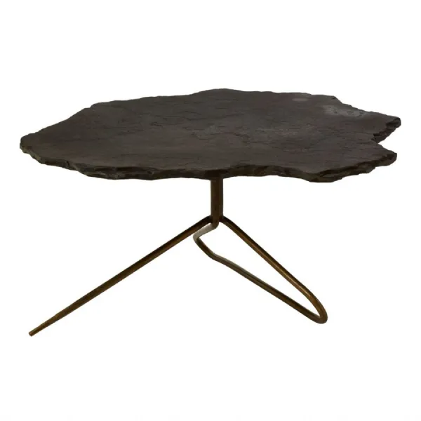 Rough Hewn Black Stone Boho Coffee Table
