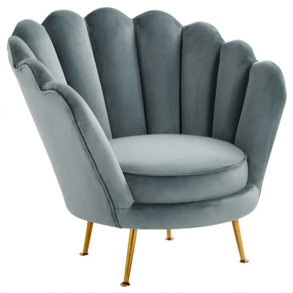 Ovala Art Deco Light Blue Shell Chair