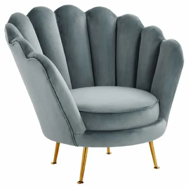 Ovala Light Blue Scalloped Chair