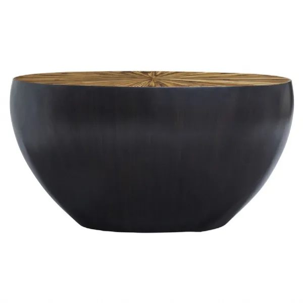 Contemporary Starburst Patterned Rubberwood Console