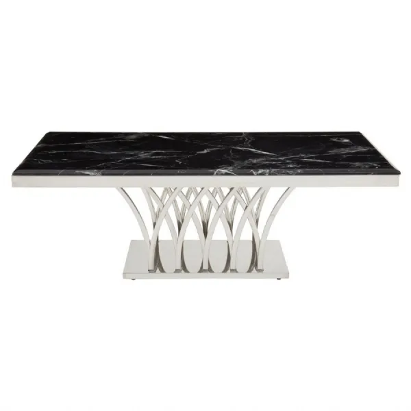 Statement Marble And Silver Base Coffee Table
