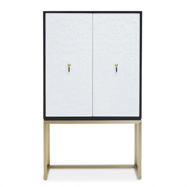 Dumas Two Door Metallic Finish Cabinet