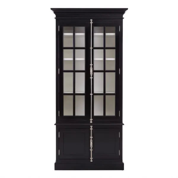 Colonial Black Finish Wood Cabinet
