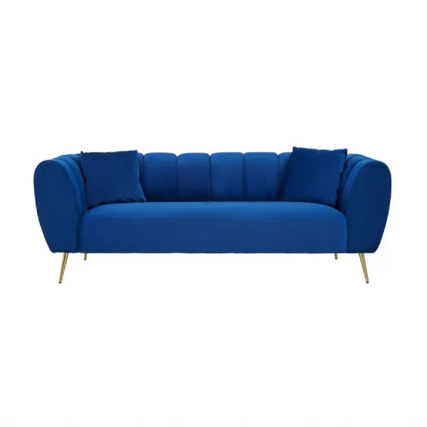 3 Seat Midnight Blue Velvet Sofa