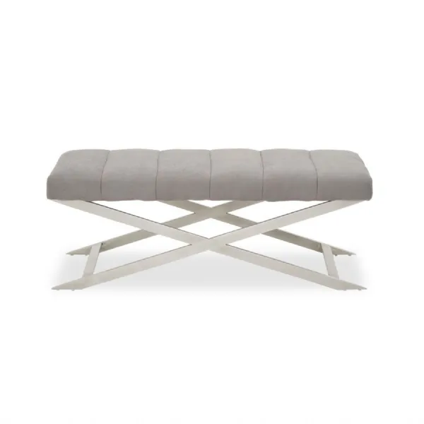 Chic Grey Cross Base Bench