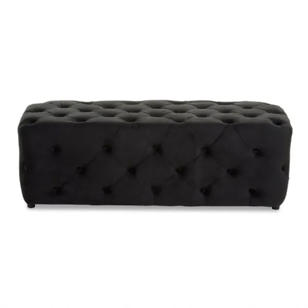 Luxe Black Velvet Bench