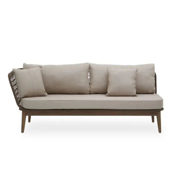 Mid Century Woven Indoor Outdoor Chaise Lounge