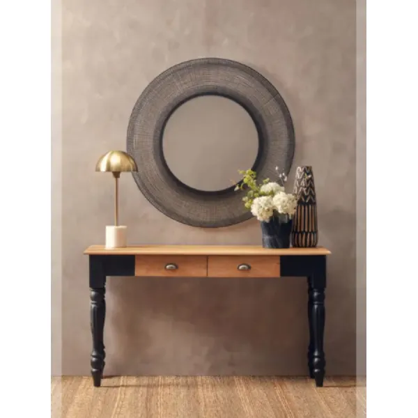 Black Console With Grey Oak Top