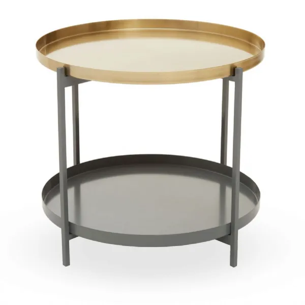 Round Gold And Grey Tray Coffee Table
