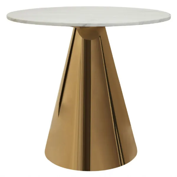 Azalea Luxe White Faux Marble Dining Table