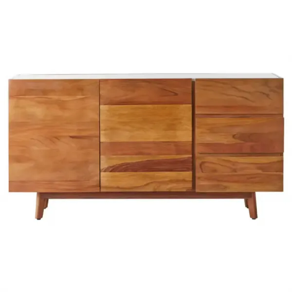 Myan White Marble Top Sideboard