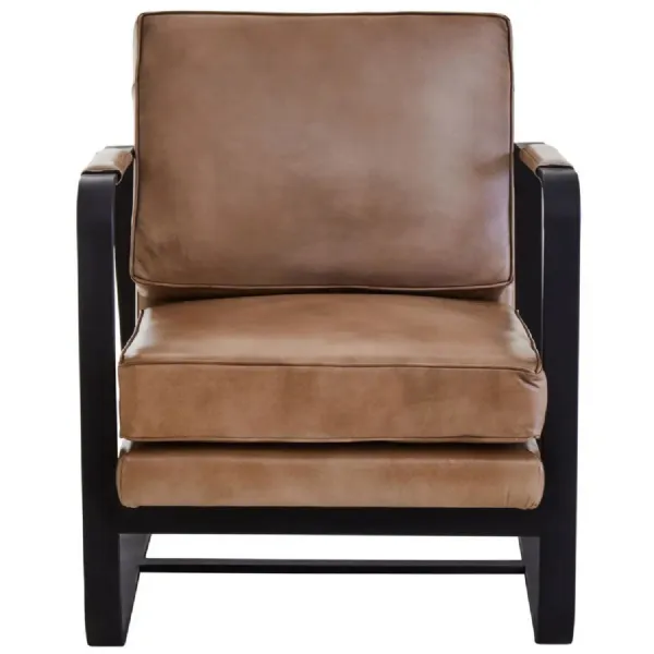 Grey and Black Leather Armchair