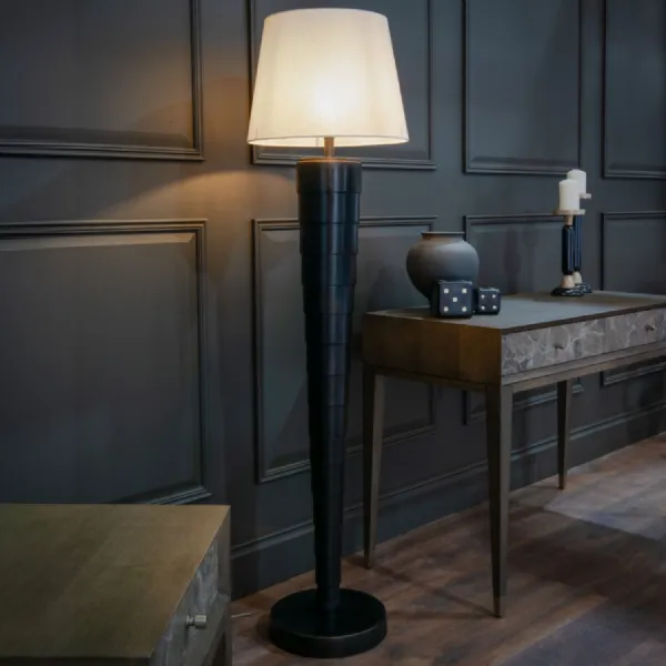 Black Bronze Metal Floor Lamp Base Only Stacked Design