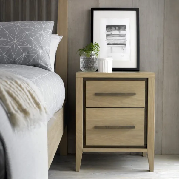 Weathered Light Oak 2 Drawer Bedside Chest