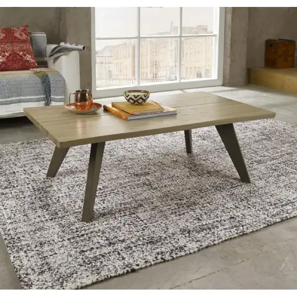 Aged Weathered Oak Rectangular Coffee Table