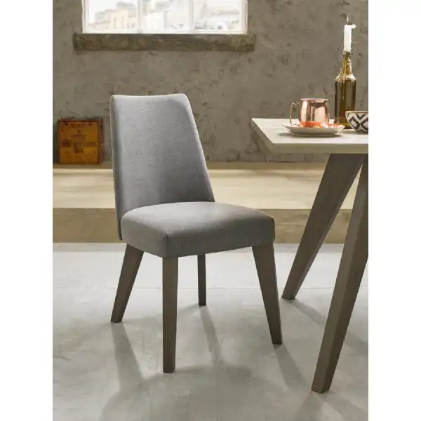 Aged Oak Grey Fabric Dining Chair