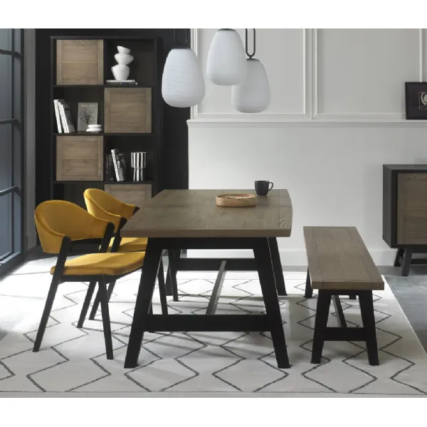 Weathered Oak Dining Set With 2 Side Chairs And Bench
