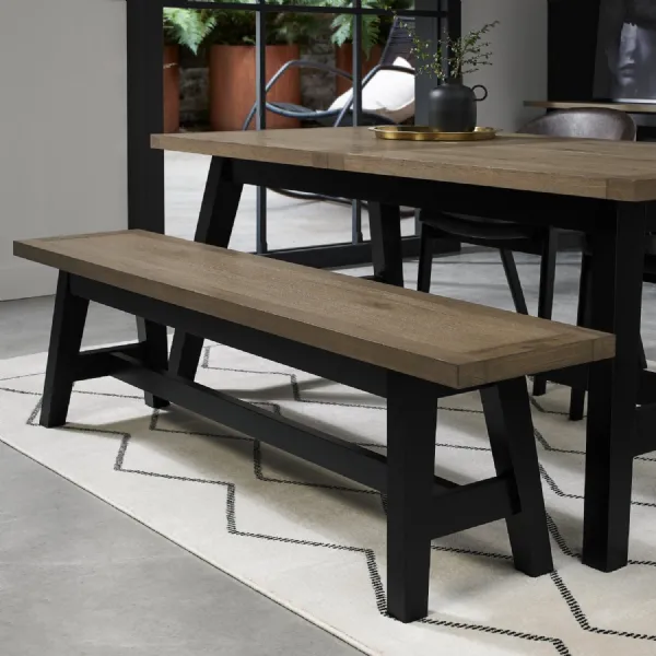 Weathered Oak And Peppercorn Small Dining Bench