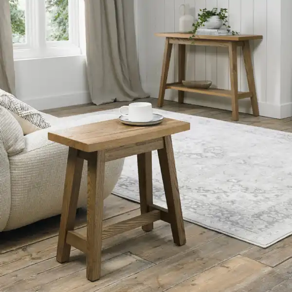 Traditional Rustic Oak Side Table