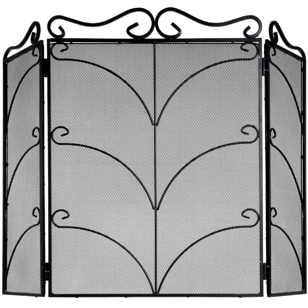 Large Black Ornate Fire Screen