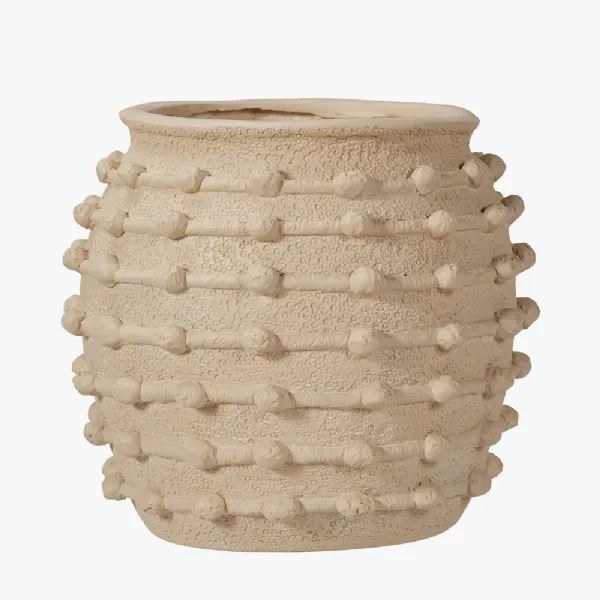 Cream Bobble Fibrestone Decorative Planter Large