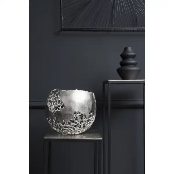 Silver Coral Aluminium Round Vase