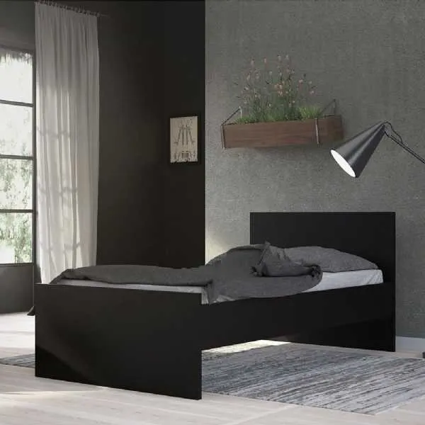 Matt Black Wood 3ft Single Bed