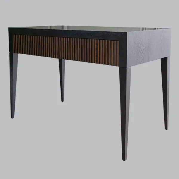Black Wooden Chocolate Patterned 2 Drawer Desk