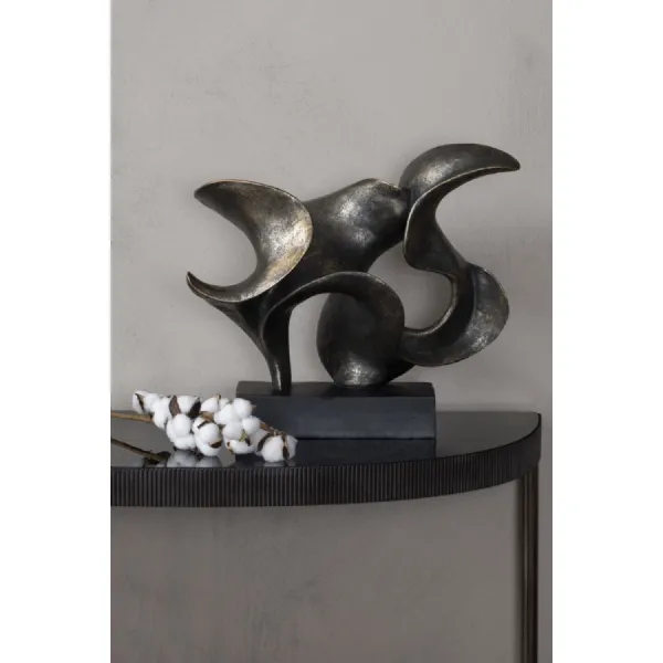 Large Bronze Resin Romulus Sculpture on Black Base