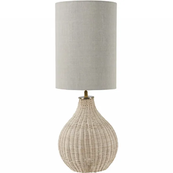 Natural Rattan Lamp with Drum Shade Large