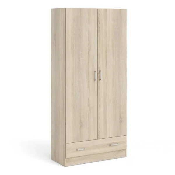 Space Wardrobe with 2 Doors + 1 Drawer in Oak 1750