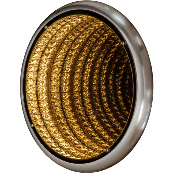 80cm Round LED Illuminated Wall Mirror Brushed Steel Frame