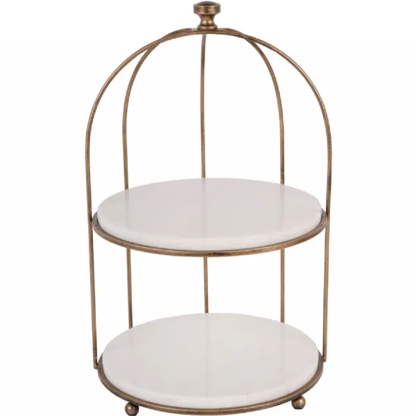 Belvedere Aged Gold Two Tiered Stand
