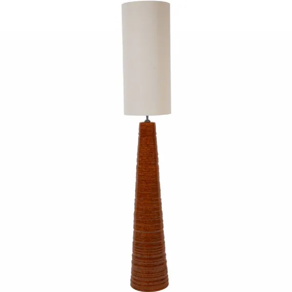 Terracotta Ceramic Tall Floor Lamp Neutral Shade E27 60W