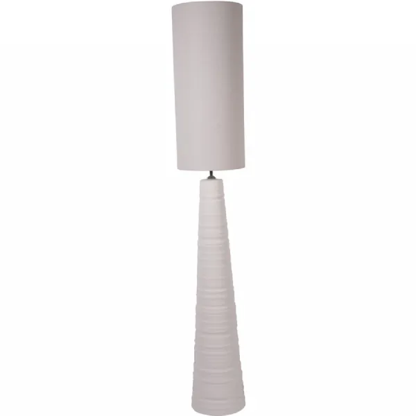 White Ceramic Ribbed Glazed Tall Floor Lamp E27 60W